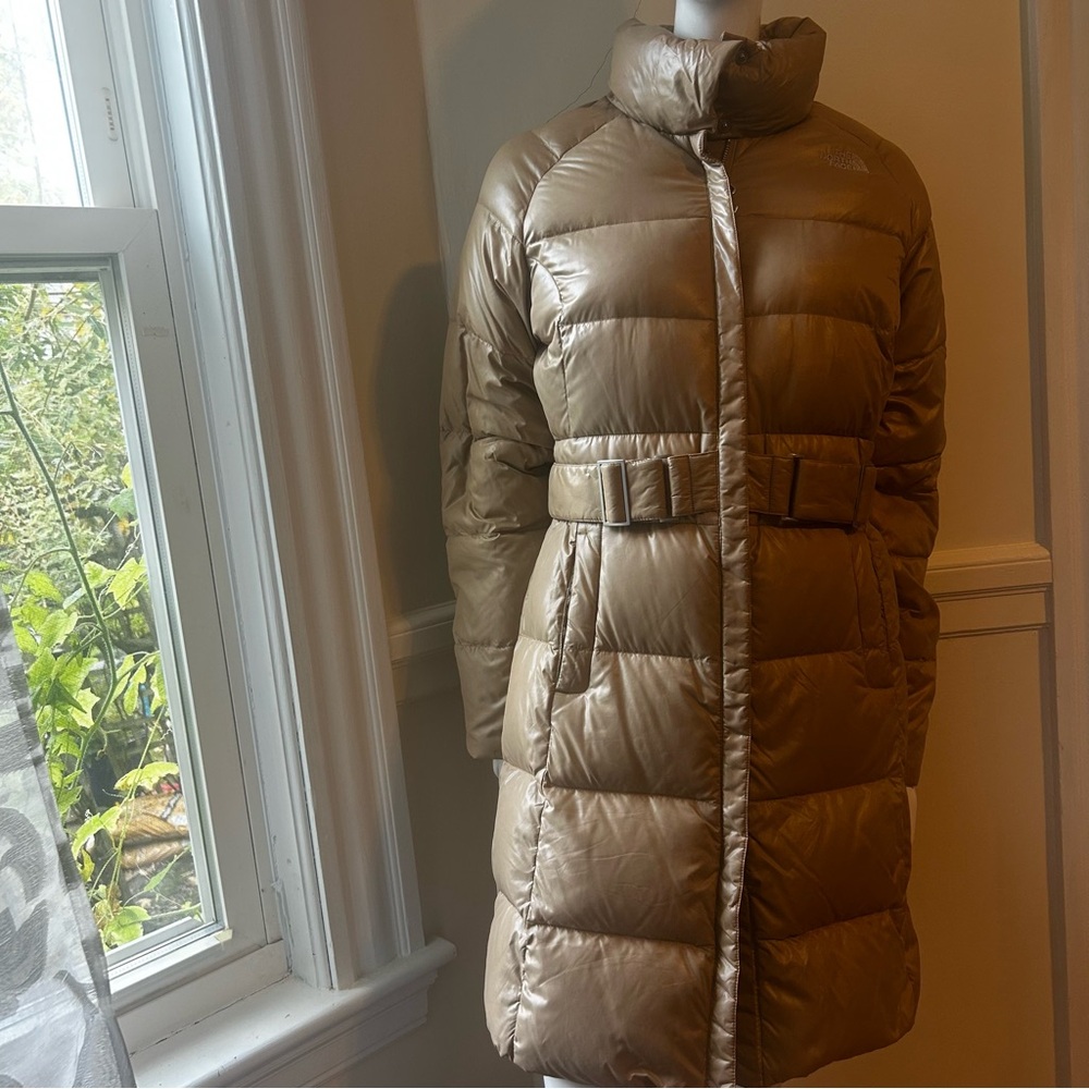 The North Face Women's Gorgeous Puffer Coat Beige color Size S 600 Dawn Fill